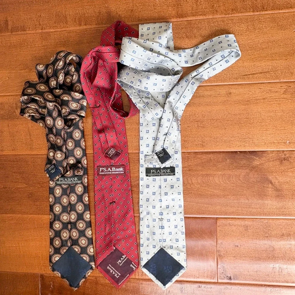 Jos. A. Bank Geometric Medallion Silk Neckties Mens OS Multicolor 3 Pack
